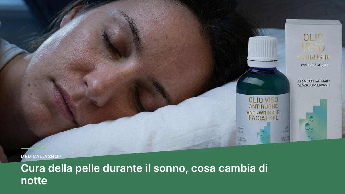 Camera da letto ordinata per la cura della pelle durante il sonno