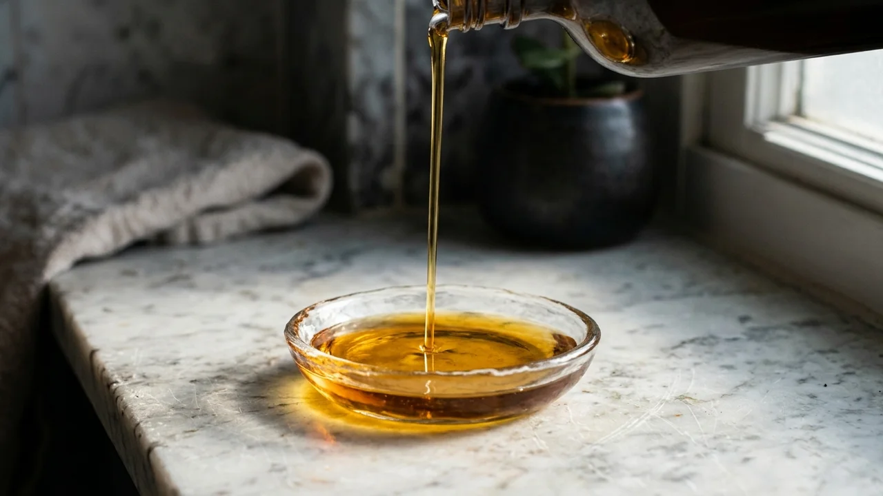 Confronto tra etichetta e consistenza di un olio corpo naturale