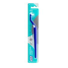 Spazzolino Tepe Universal Care blu e bianco in confezione di plastica trasparente