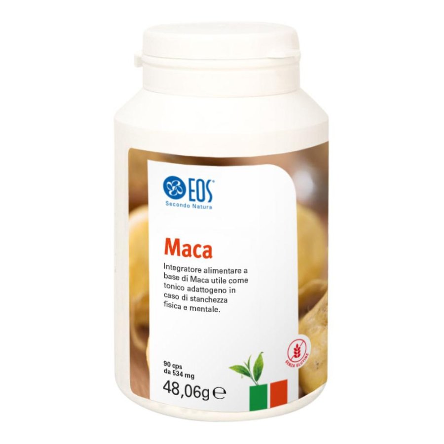 Un barattolo bianco con etichetta arancione e blu, contenente capsule e con sfondo di patate