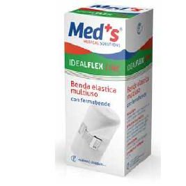 Confezione di Idealflex benda elastica, con un arrotolamento di benda bianca e una clip metallica