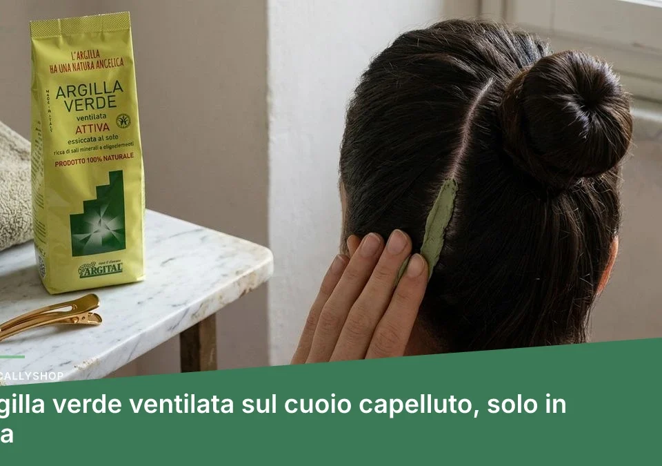 Argilla verde ventilata sul cuoio capelluto, solo in riga